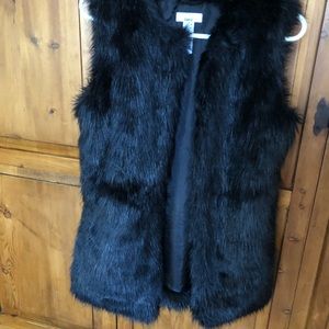 Faux fur black vest